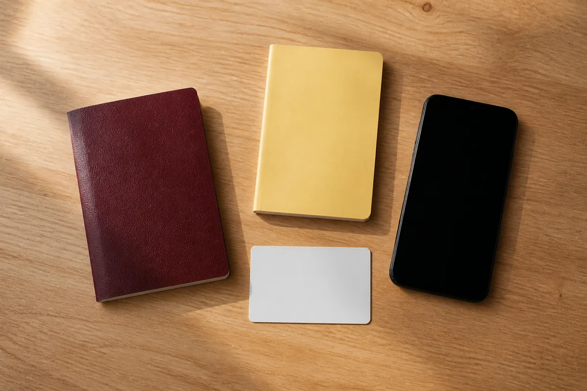 Passeport, carnet de vaccination et carte d assistance poses sur un bureau avant un depart